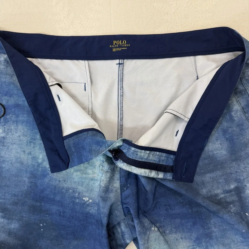 Polo Ralph Lauren Hybrid Performance Shorts Mens 40 Blue Watercolor 9
